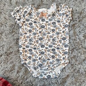 Nicole Miller Blue and Tan Floral Kids Bodysuit
